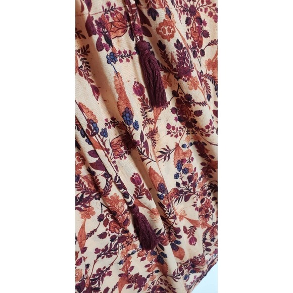 Style & Co Woman Boho Fall Floral Lace Up Front Balloon Long Sleeve Tunic Top 2X - Picture 8 of 11